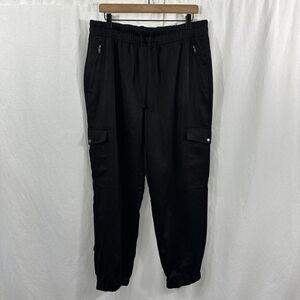 Brooklyn Dolly Black Satin Cargo Jogger Pants